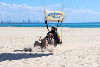 A terrific image of George immediately taken during his touch down and skimming across beach sand